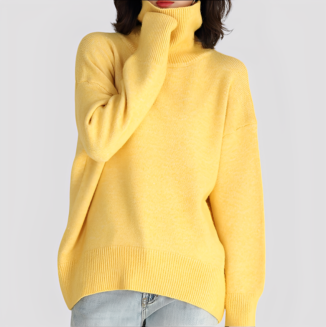Drune | Einfacher, übergroßer Rollkragenpullover für Damen