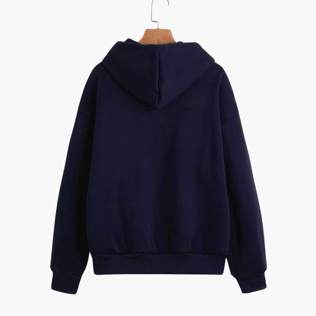 Drune | Einfarbiger Kapuzenpullover mit Reißverschluss für Damen