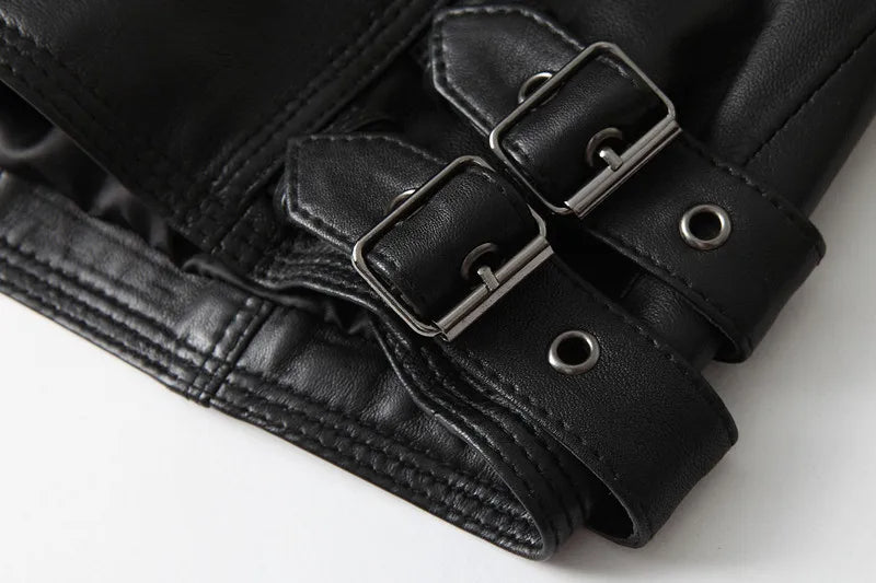 Drune | Kurze Bikerjacke Aus Pu-Leder Für Damen