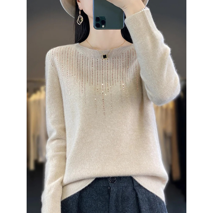 Drune | Sweatshirt - Weicher Strickpullover mit funkelnden Details