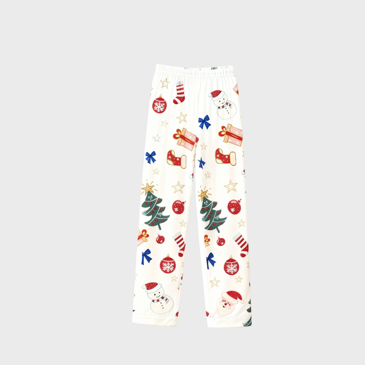 Drune | Weihnachtskragen Button-Up Schlafanzug Set für Paare