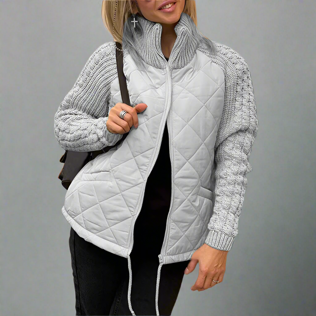 Drune | Damen Gemütliche Gefütterte Jacke Mit Strickärmeln