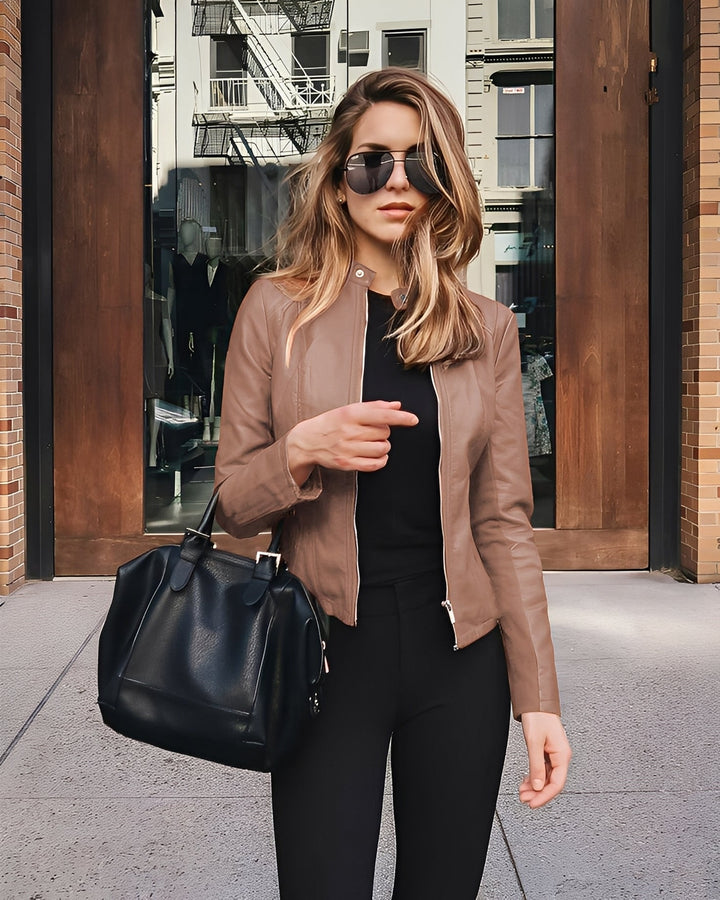 Drune | Stylische, Slim Fit Lederjacke für Frauen