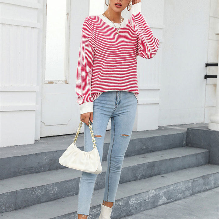 Drune | Klassische Gestreifte Strickjacke Acryl Stylisch und Bequem