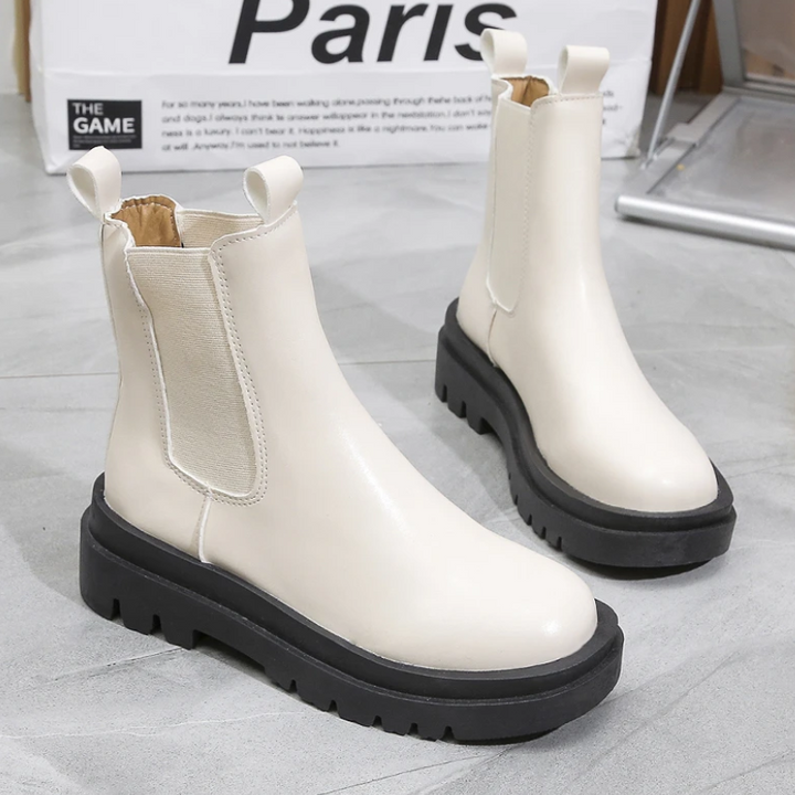 Drune | Damen Chelsea Boots mit Elastischen Seiten und Zugschlaufen