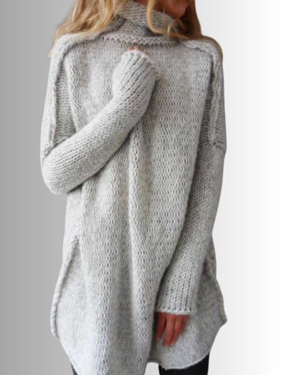Drune | Stilischer langer Pullover mit hohem Kragen