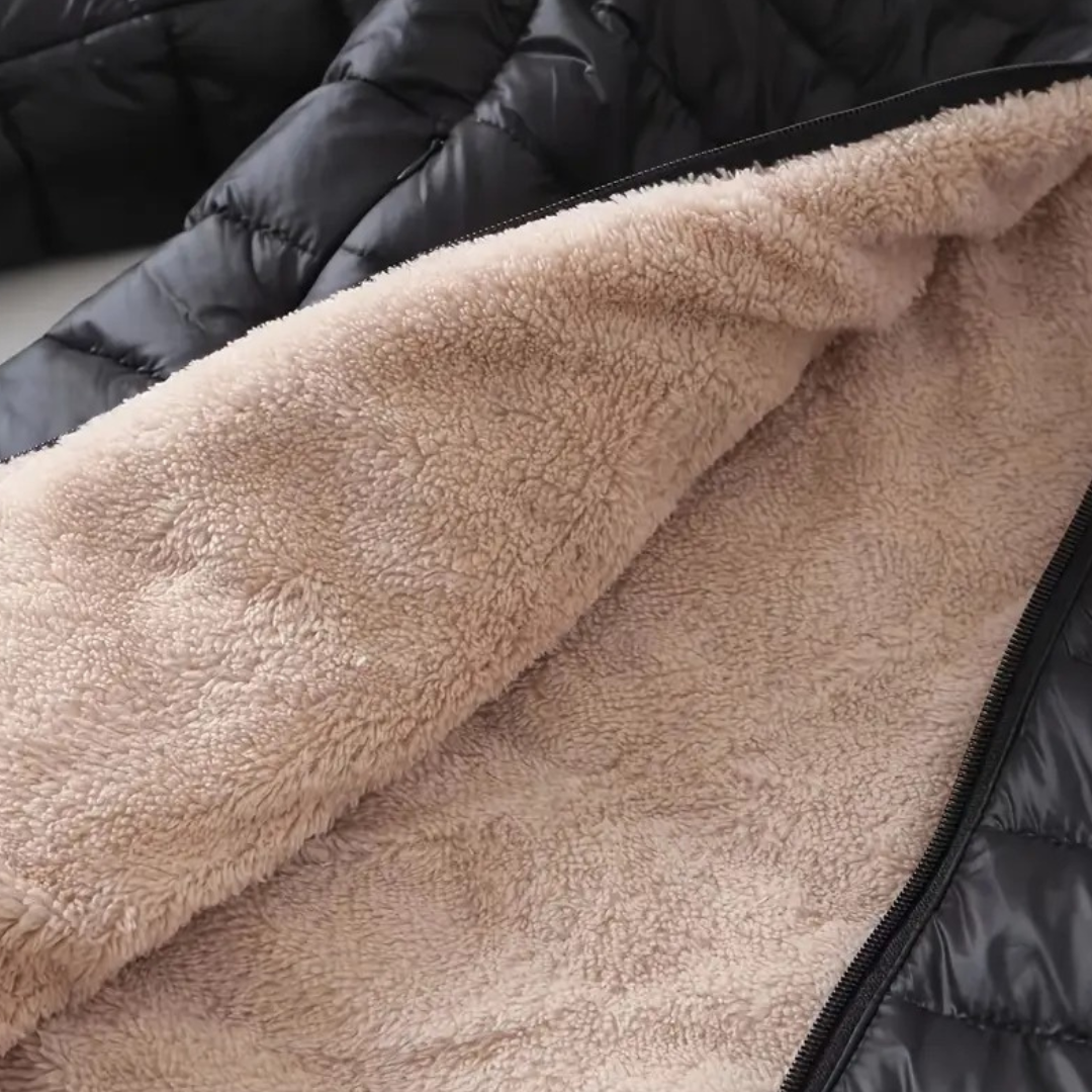 Drune | Damen Kunstpelz Futter Gesteppte Kapuzenjacke