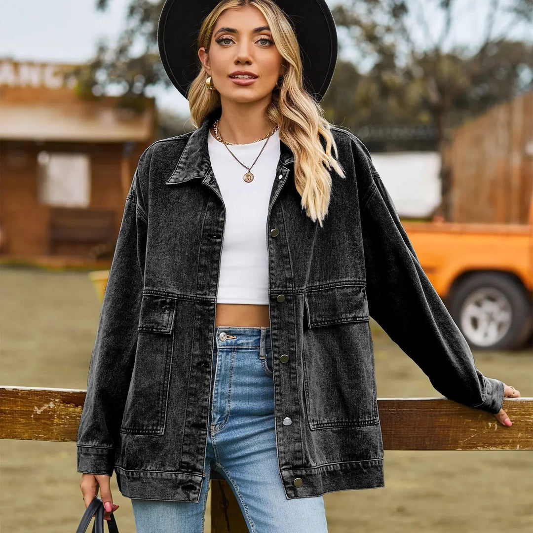 Drune | Klassisches Weinlese Denim Jacke für Damen
