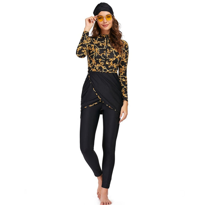 Drune | 3 Teile Set Halal Bademode Badeanzug Burkini Badeoutfit