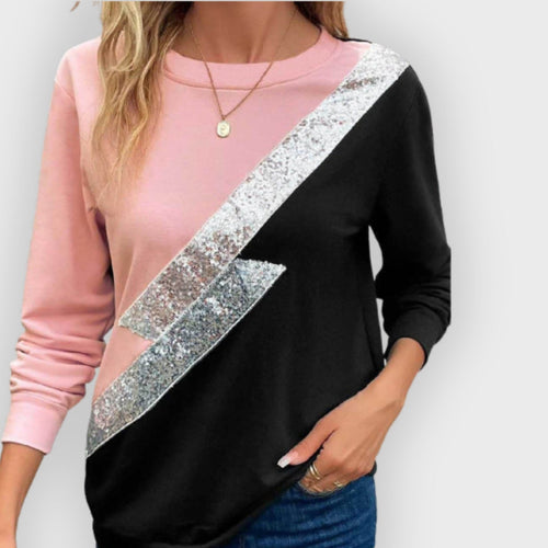 Drune | Sweatshirt Diagonal Streifen Detail