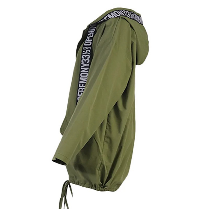 Drune | Lässiger Trenchcoat Damen mit Grafischen Details und Vordertaschen