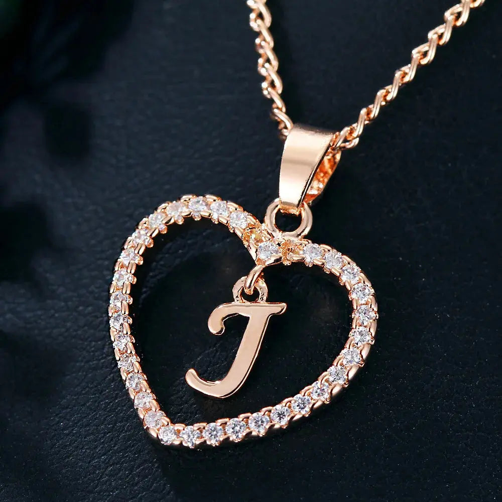 Drune | Buchstaben Zirkon Liebe Kette Schmuck Anhänger