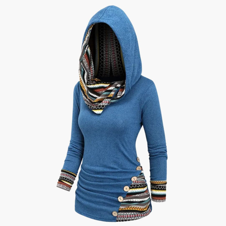 Drune | Stylischer Kapuzenpullover mit ethnischem Druck für Damen