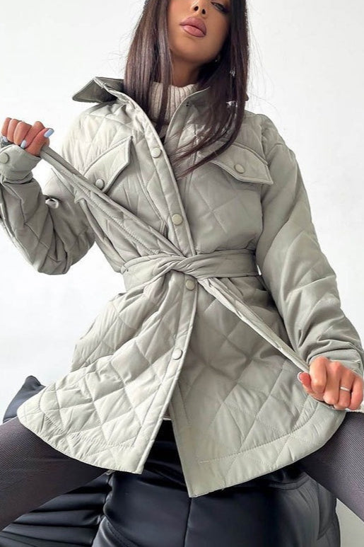 Drune | Lang geschnittene diamantgesteppt Pufferjacke