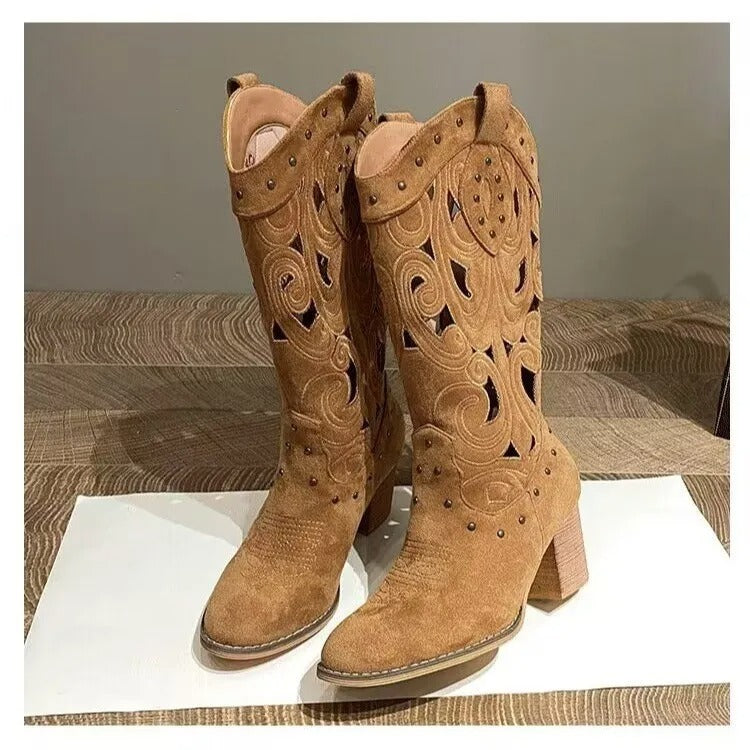 Drune - Bedruckte Cowboystiefel aus Leder