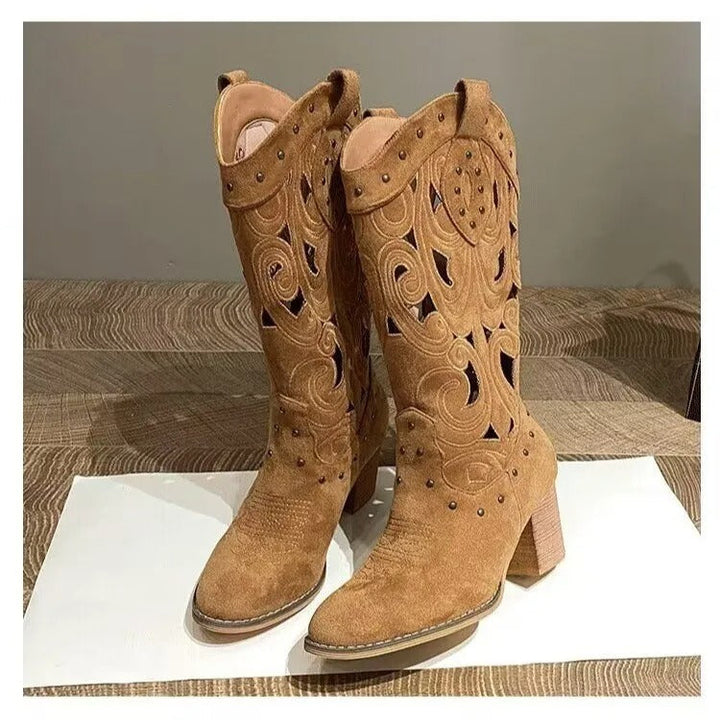 Drune - Bedruckte Cowboystiefel aus Leder