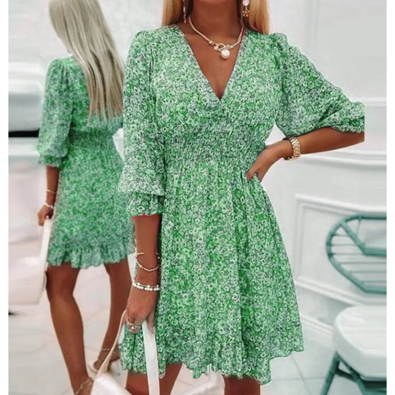 Drune | Blumiges A-Linien-Kleid