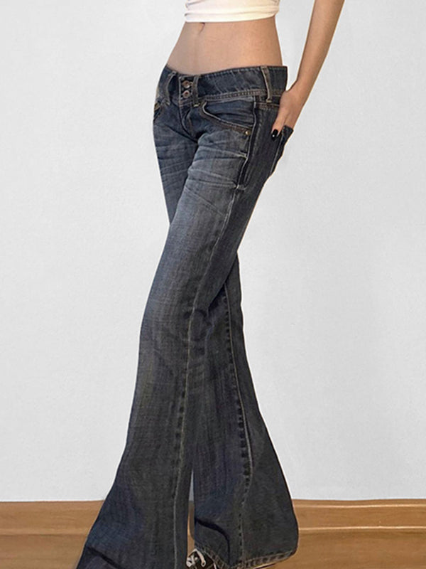 Drune | Y2k Low Rise Slim Flare Jeans
