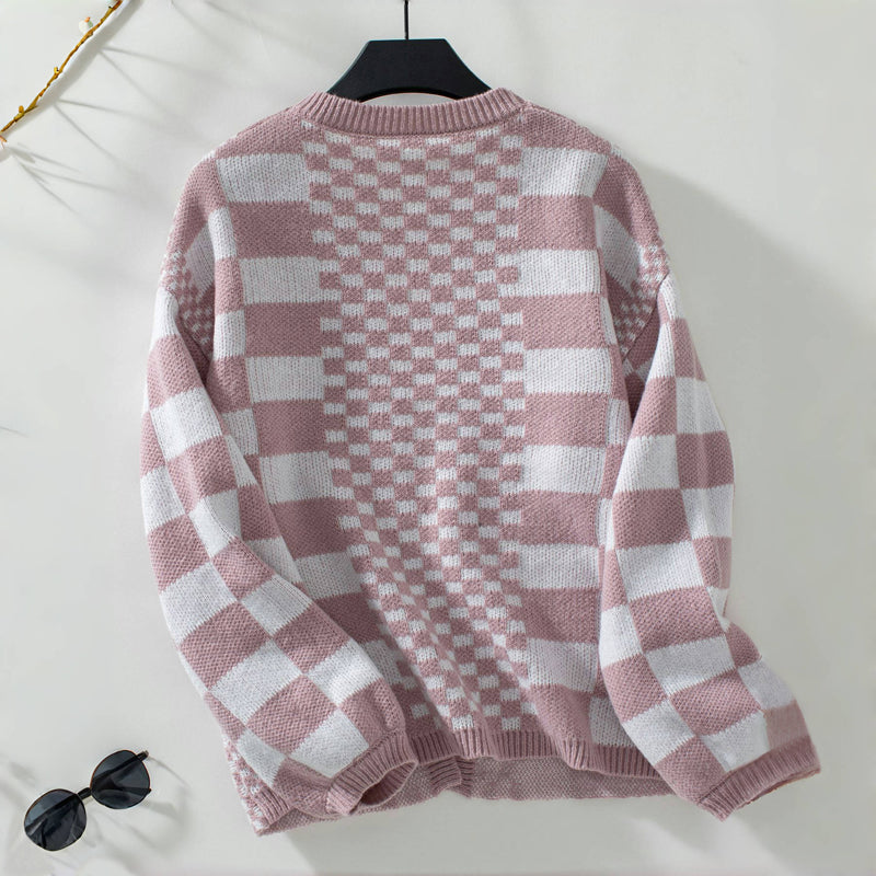 Drune | Karierter Strick Strickjacke