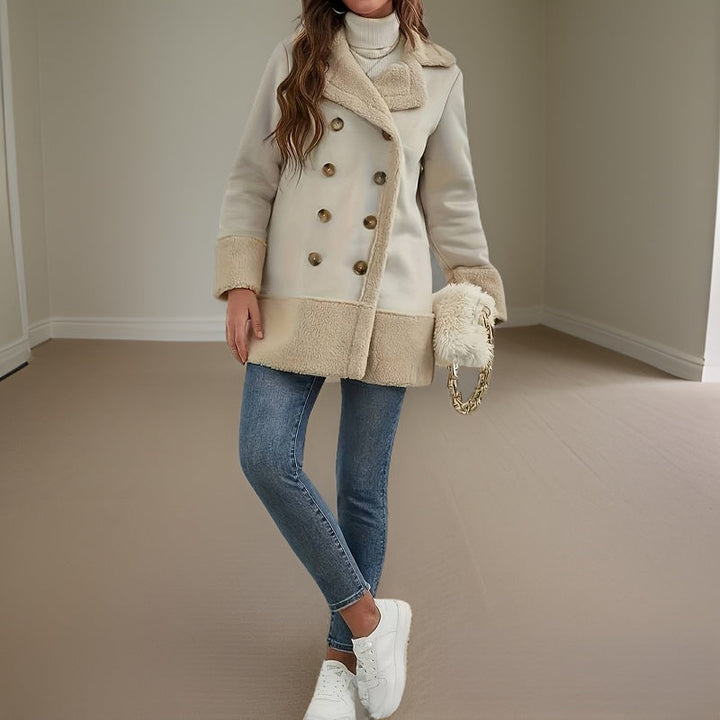 Drune | Doppelreihejacke mit Fleece-Besatz