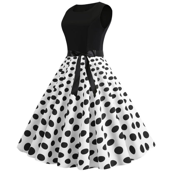 Damen Swingkleid mit kontrastierendem Oberteil und schwingendem Rock Drune