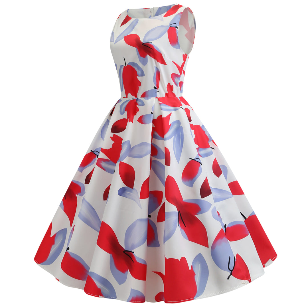 Damen Swingkleid mit floralen Mustern und taillierter Silhouette Drune