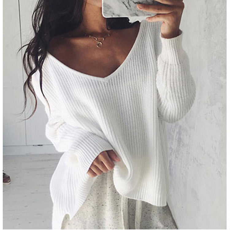 Damen lässiger Strickpullover mit asymmetrischem Schnitt und Off-Shoulder-Design Drune