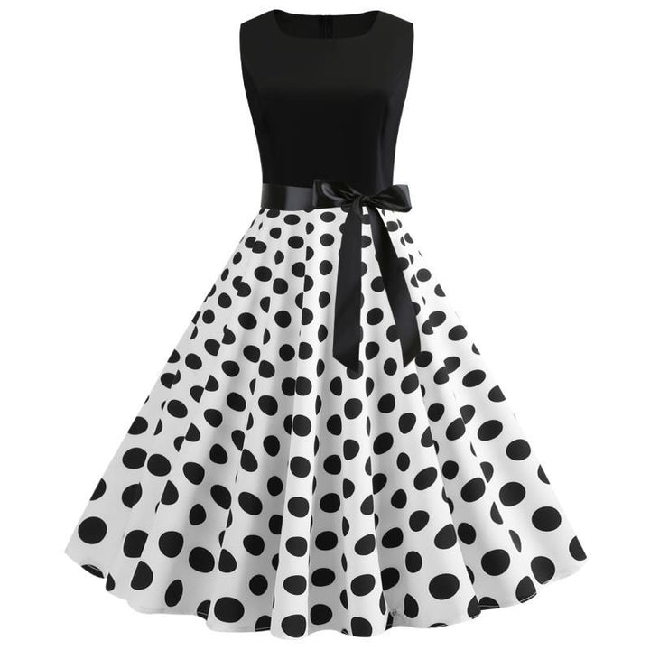 Damen Swingkleid mit kontrastierendem Oberteil und schwingendem Rock Drune