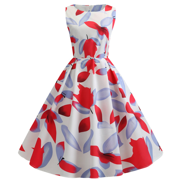 Damen Swingkleid mit floralen Mustern und taillierter Silhouette Drune