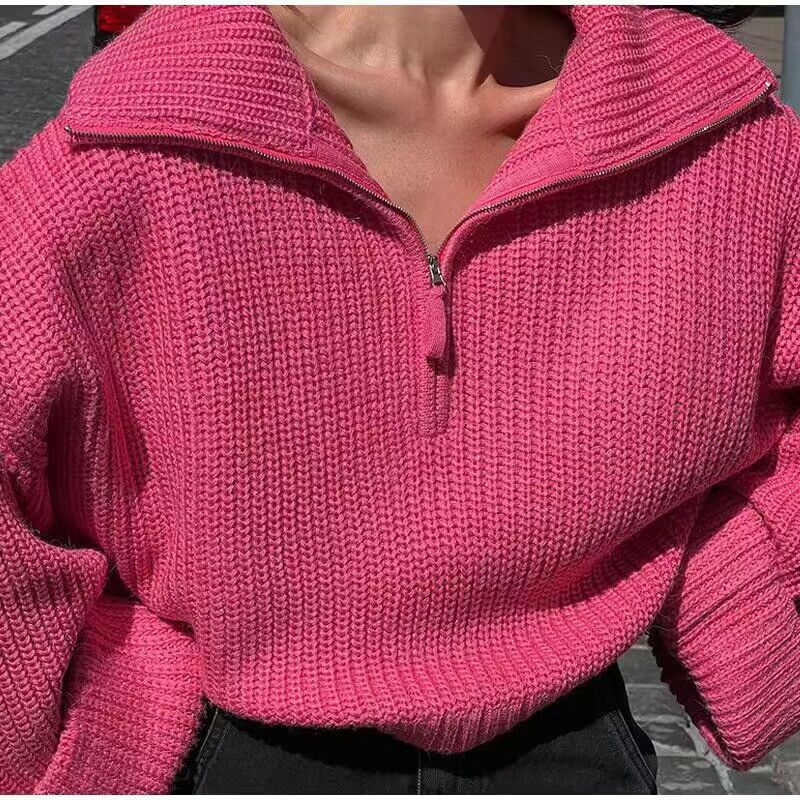 Drune | Rippstrick Pullover mit Reißverschluss Weich und Warm Lässige Eleganz