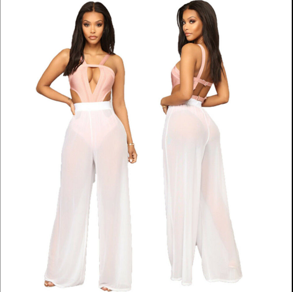 Damen Weit geschnittene Sommerhose mit elastischem Bund und passendem Crop-Top Drune
