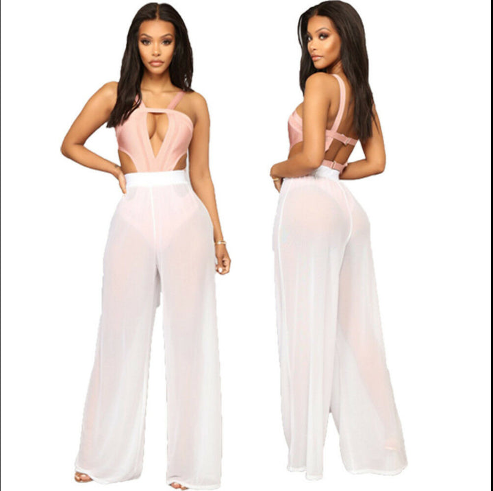 Damen Weit geschnittene Sommerhose mit elastischem Bund und passendem Crop-Top Drune