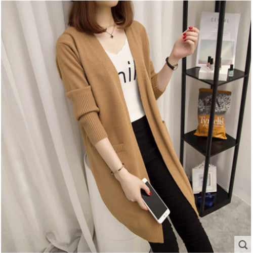 Damen Strickjacke mit offenem Schnitt und praktischen Taschen Drune