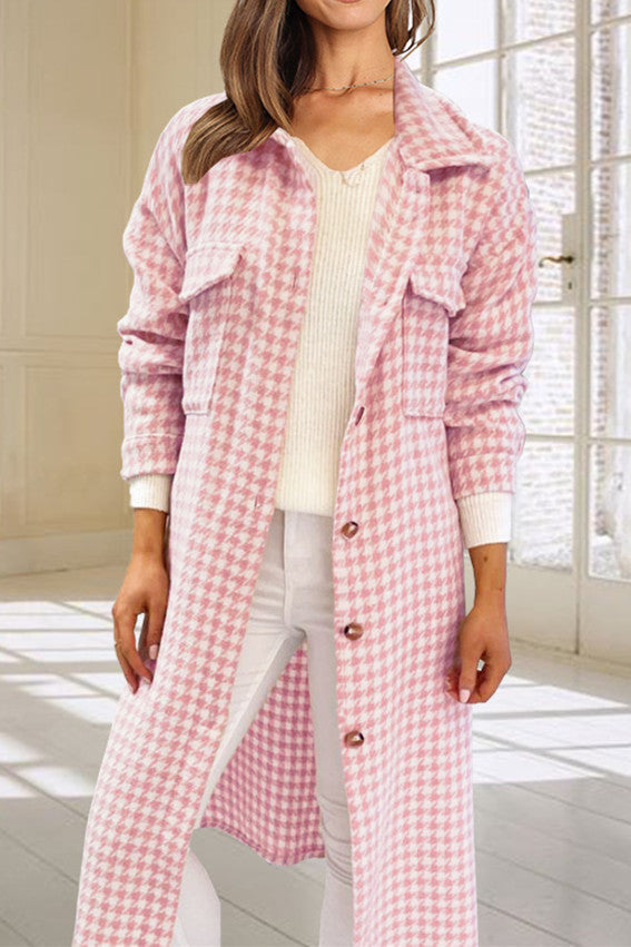 Drune | Karierte Tweed Lange Mantel