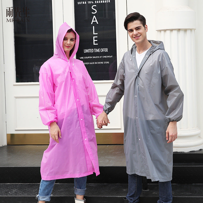 Herren leichter und transparenter Regenponcho mit Kapuze Drune
