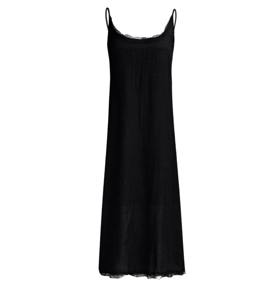 Damen lässiges Maxikleid im Boho-Stil mit Spitzendetails Drune