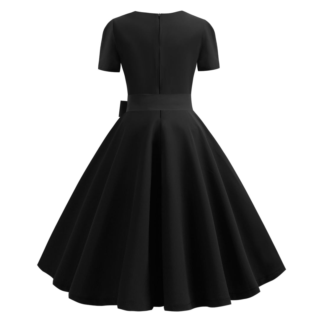 Damen Swingkleid mit tailliertem Oberteil und weit schwingendem Rock Drune