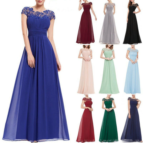 Damen Maxikleid mit höchster Eleganz und feinen Spitzenapplikationen Drune