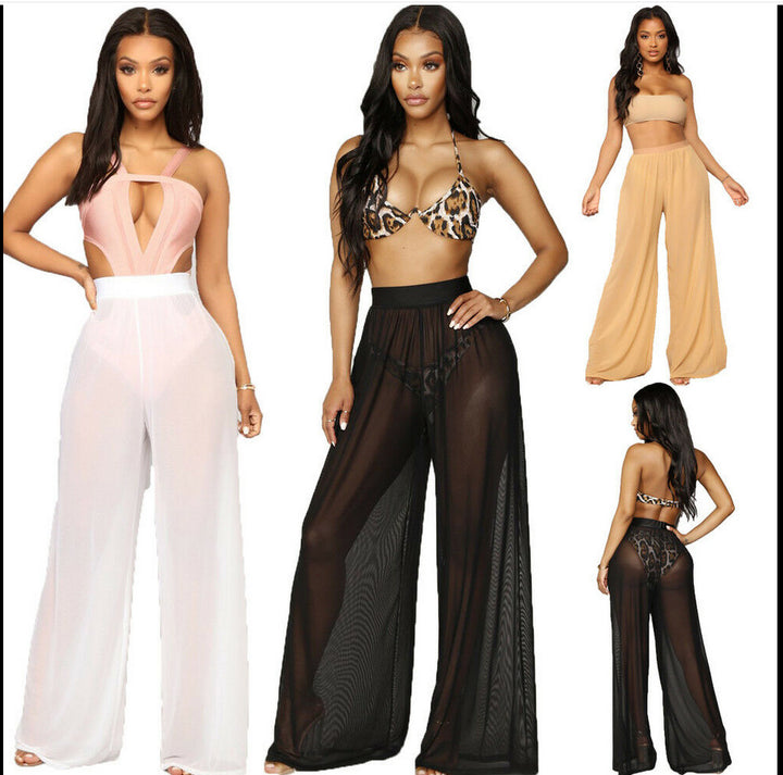 Damen Weit geschnittene Sommerhose mit elastischem Bund und passendem Crop-Top Drune