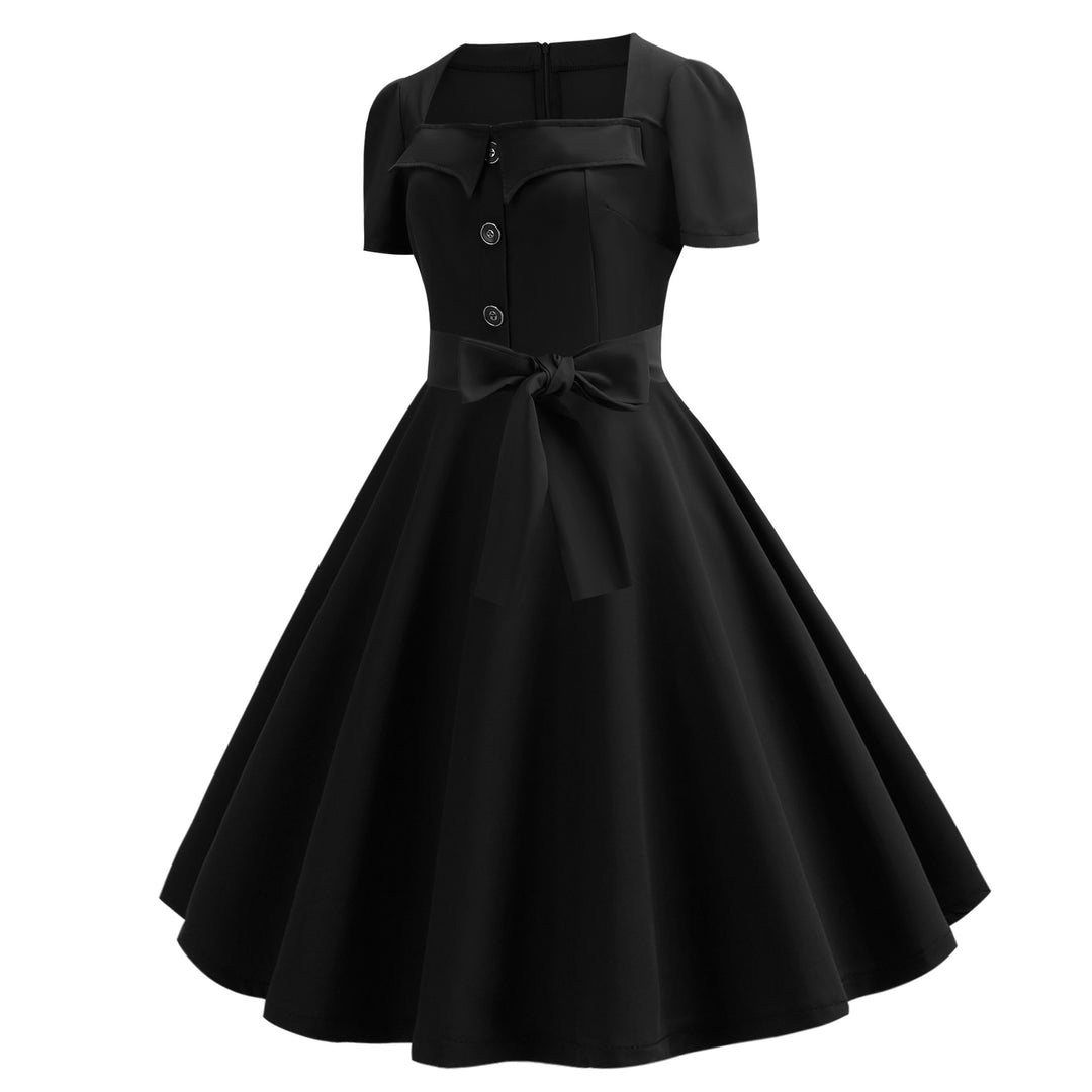 Damen Swingkleid mit tailliertem Oberteil und weit schwingendem Rock Drune