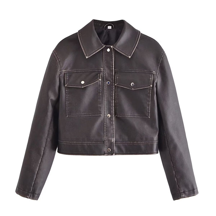 Drune | PU-Lederjacke - Modern Edge - Strukturierte Passform - Von lässig bis schick Styling