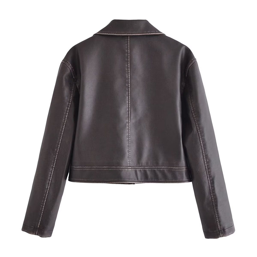 Drune | PU-Lederjacke - Modern Edge - Strukturierte Passform - Von lässig bis schick Styling