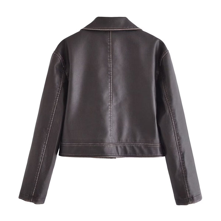 Drune | PU-Lederjacke - Modern Edge - Strukturierte Passform - Von lässig bis schick Styling