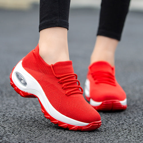 Damen nan gestrickter Sockensneaker mit Luftkissenlaufsohle und elastischem Strickobermaterial Drune