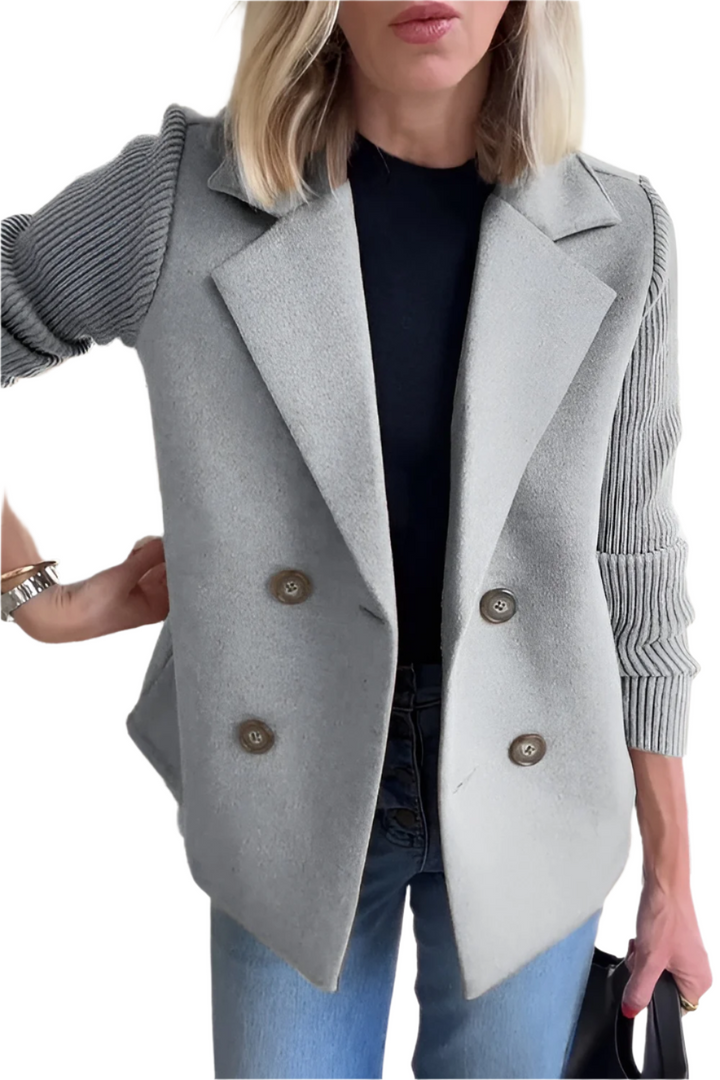 Drune | Damen Blazer aus veganer Wolle mit gestrickten Ärmeln