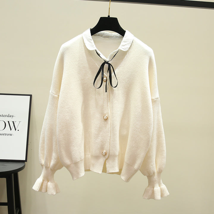 Damen Strickjacke mit eleganten Perlenknöpfen Drune