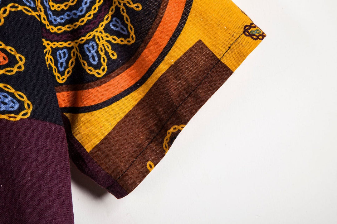 Herren Kurzarmhemd mit afric-inspired Mustern und lässigem Henley-Ausschnitt Drune
