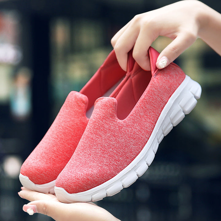 Damen nan leichter Schlupfschuh aus Strickgewebe mit flexibler Dämpfungssohle und gepolstertem Fußbett Drune