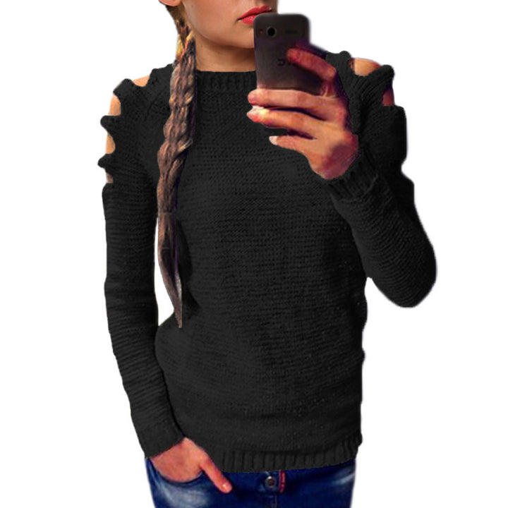 Damen Strickpullover mit asymmetrischen Cut-Out-Details und lässigem Schnitt Drune