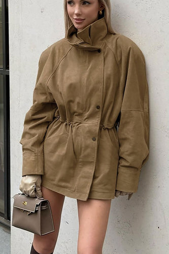Drune | Nacken geschnallte Taille Wildlederjacke
